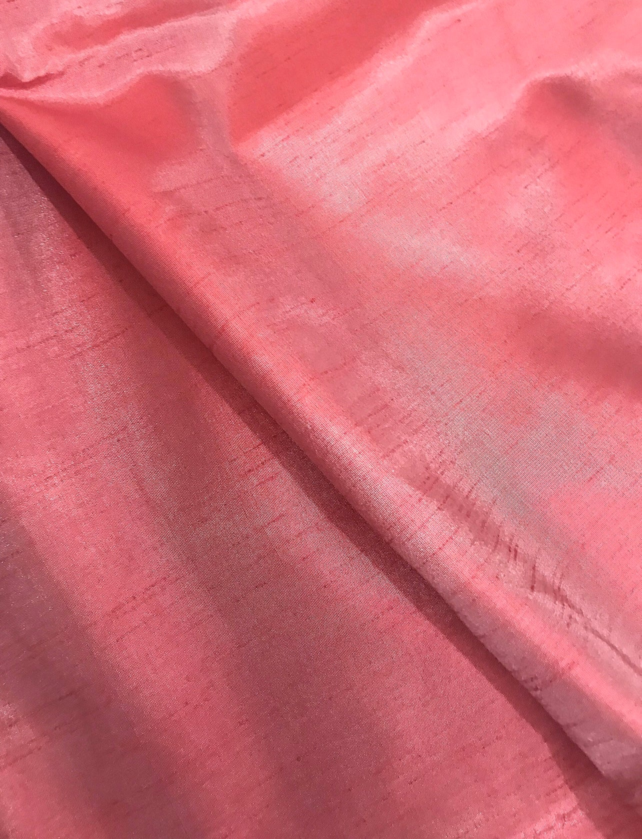 Salmon Poly Raw Silk Faux Dupion 100% Polyester Upholstery Fabric Bridal Craft Dress Quilting Material TSF43