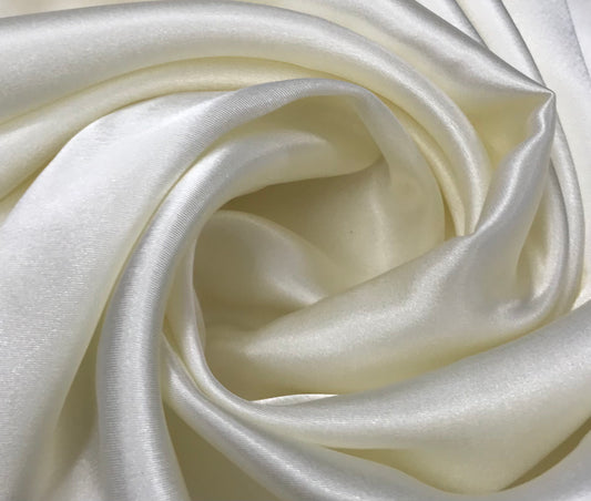 Crepe Satin Fabric in off White color, Multiple lengths will come in the continuous piece - NF240