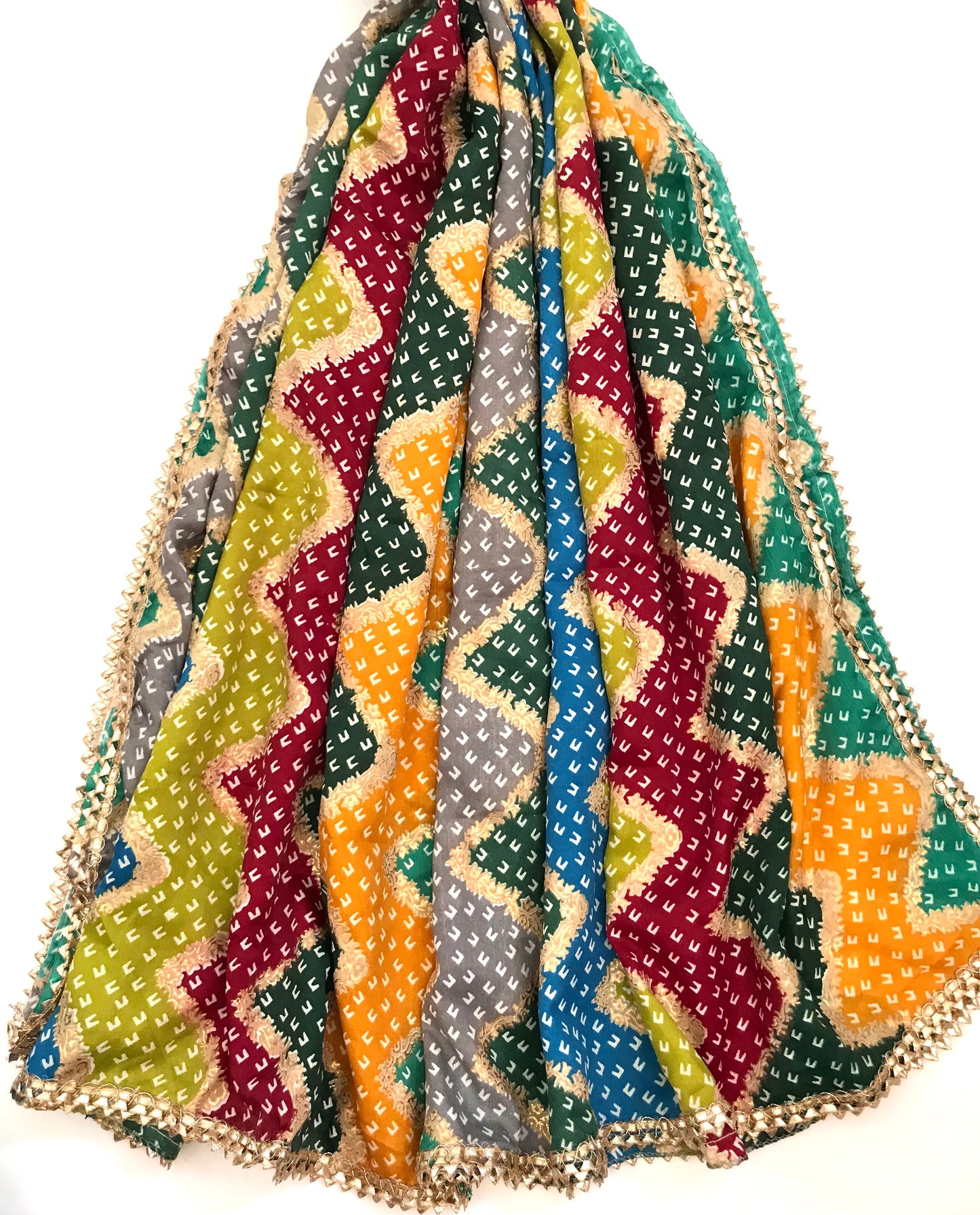 Multicolor Jaipuri Print Dupatta ,Indian Scarf, Drape, Shawl, Veil, Bridesmaids gift, Gift for her, Best gift ideas- DP26