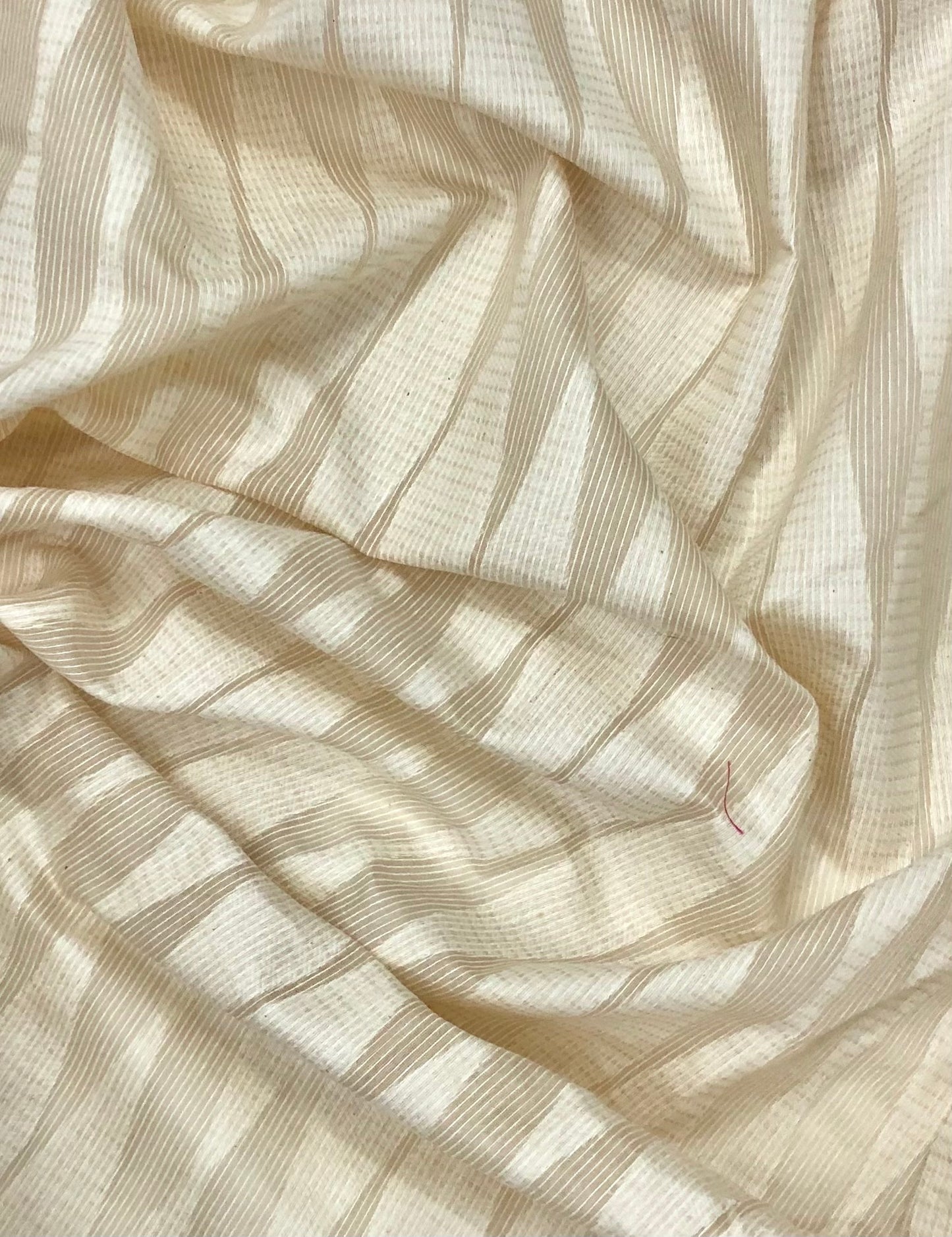 Pure Cotton and Ikat weave fabric in Ivory fabric, Multiple lengths will come in the continuous piece - COTF837