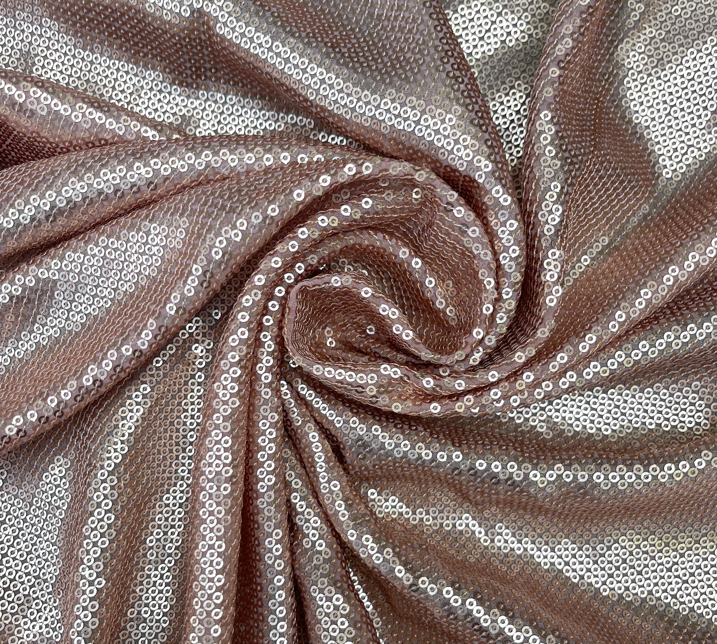 Old Rose Sequin Georgette Fabric,  Sequin Embroidery Fabric, Multiple lengths will come in the continuous piece - SQAF489