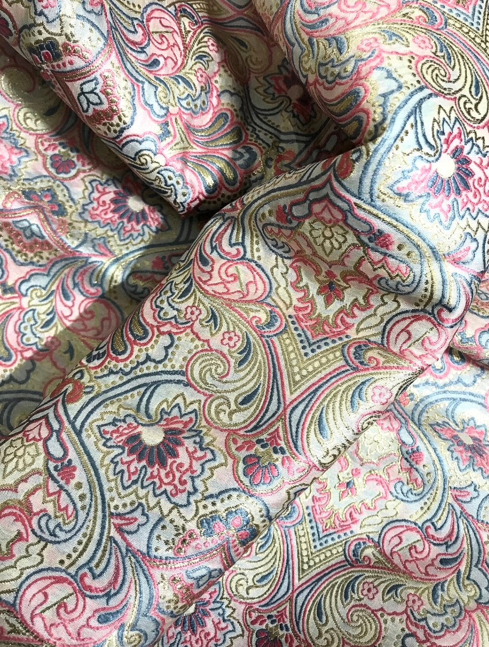 Brocade fabric Pink Gold silk Brocade Jacquard Damask Wedding Bridal Indian Dress Banarasi Saree Drapery Brokat tissu fabric by the yard