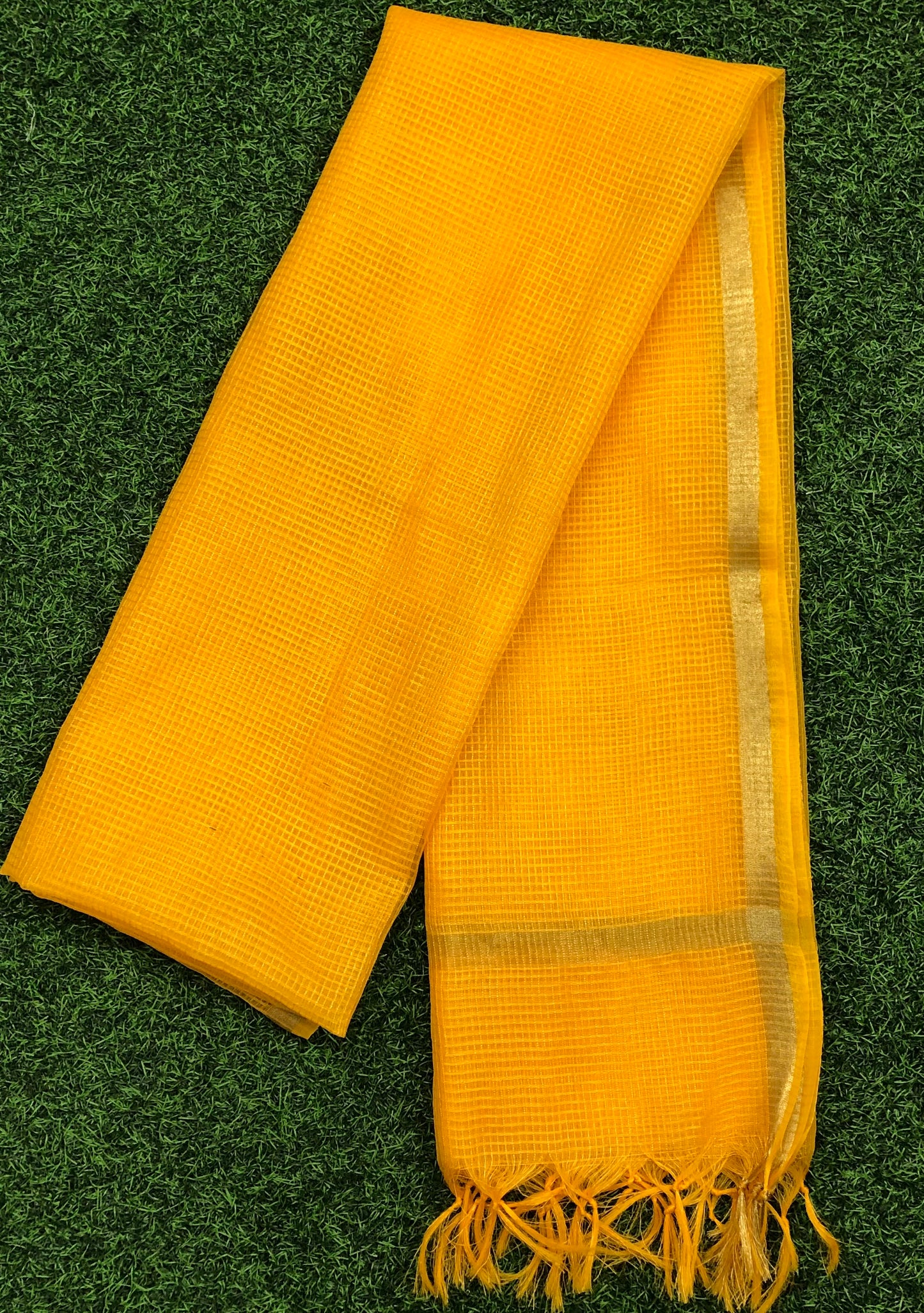 Yellow Chanderi Dupatta with Gold Border Stole for women, Bridal Fabric, Saree Drape, Abaya, Indian Fashion, Veil, Wedding Fabric DP014