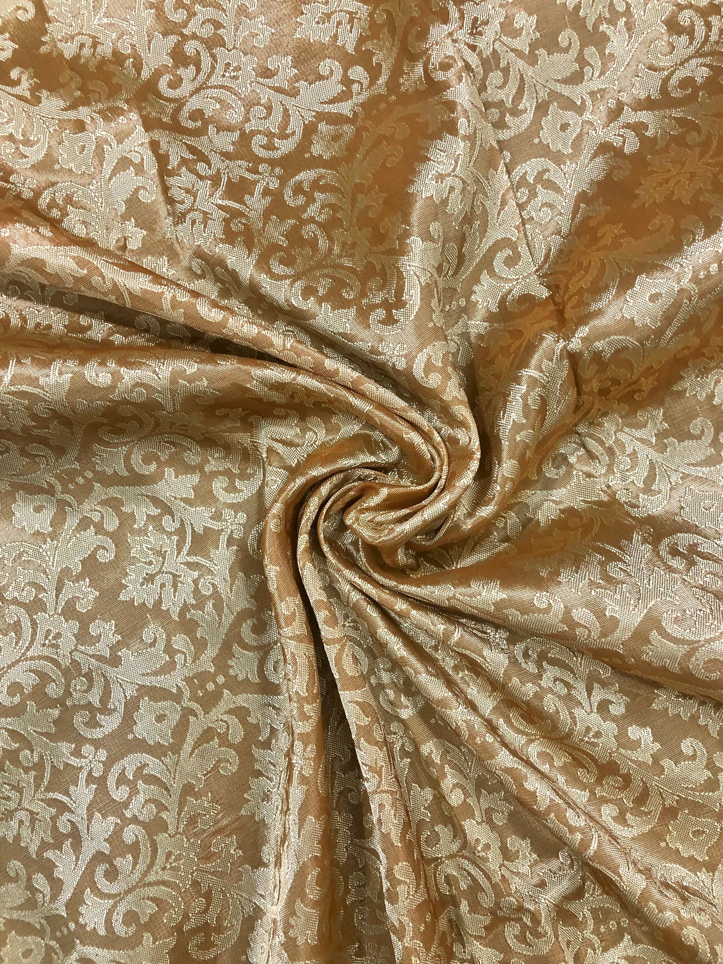 Indian Banarasi Brocade Fabric in Gold/Mustard color, Multiple lengths will come in the continuous piece - NF329