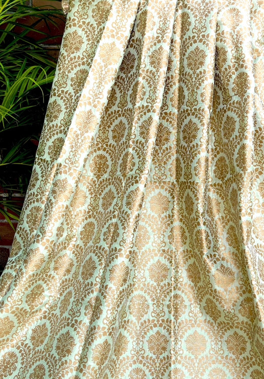 Brocade fabric by the yard  Jacquard damask fabric Gifts for her Wedding bridal fabric Brocade Indian Silk dress- NFAF844