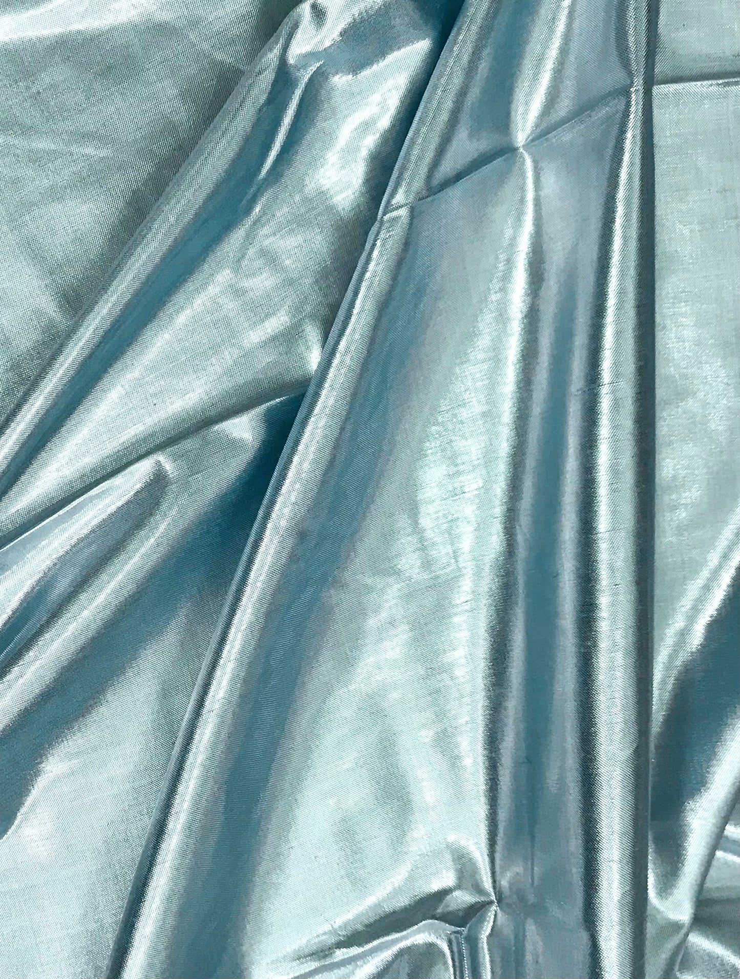 Silver Ice Blue Taffeta Fabric, Dress, Apparel Fabric, Poly Silk fabric ,Multiple lengths will come in the continuous piece - TSF1067