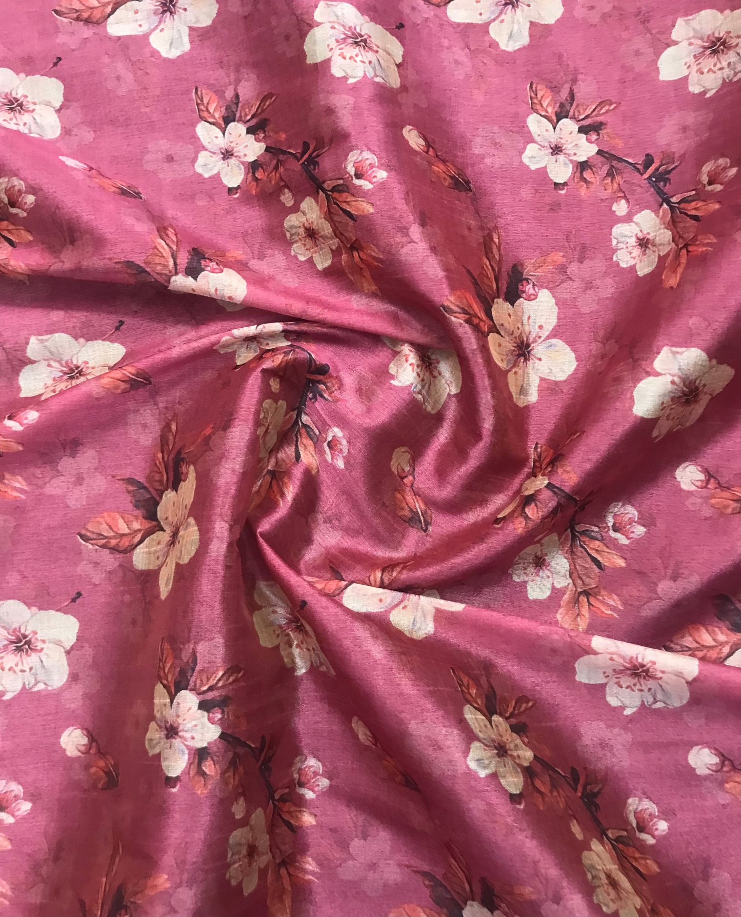 Pink Viscose Tussar Silk fabric, Dress Apparel Fabric, Indian Wedding Fabric, Multiple lengths will come in the continuous piece - NF804