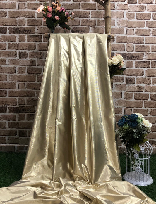 Gold Taffeta Fabric, Dress, Apparel Fabric, Poly Silk fabric ,Multiple yardage will come in one piece TSF1070