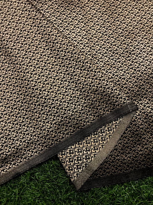Black Gold Jacquard brocade fabric, Brocade Satin, Wedding fabric, Home décor fabric, Historical fabric, Lace brocade - NFAF676