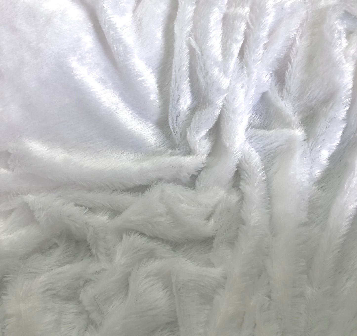 Solid Shaggy Faux Fur Fabric in White Color, Craft Sewing Cosplay Costume Decorations, Multiple lengths will come in the continuous piece.