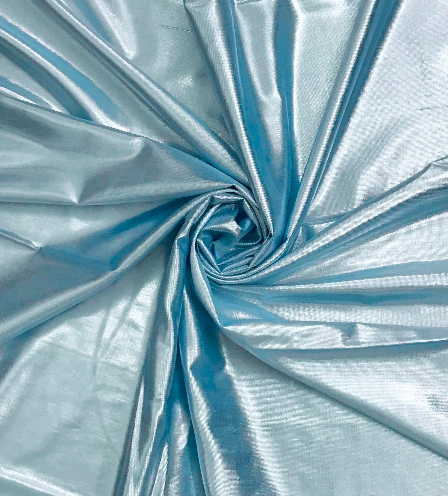 Silver Ice Blue Taffeta Fabric, Dress, Apparel Fabric, Poly Silk fabric ,Multiple lengths will come in the continuous piece - TSF1067