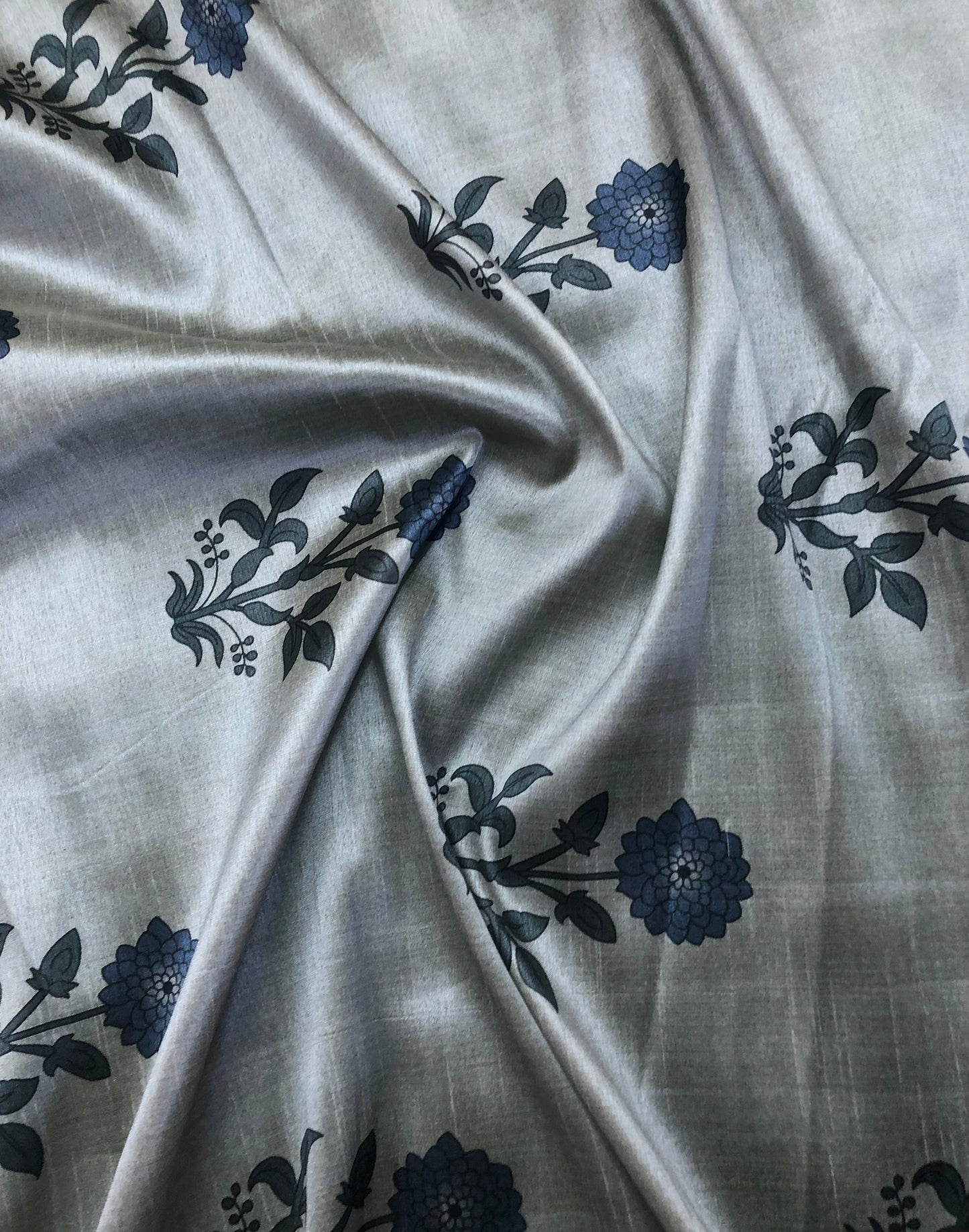 Gray Viscose Tussar Silk fabric, Dress Apparel Fabric, Indian Wedding Fabric, Multiple yardage will come in one piece - NF814