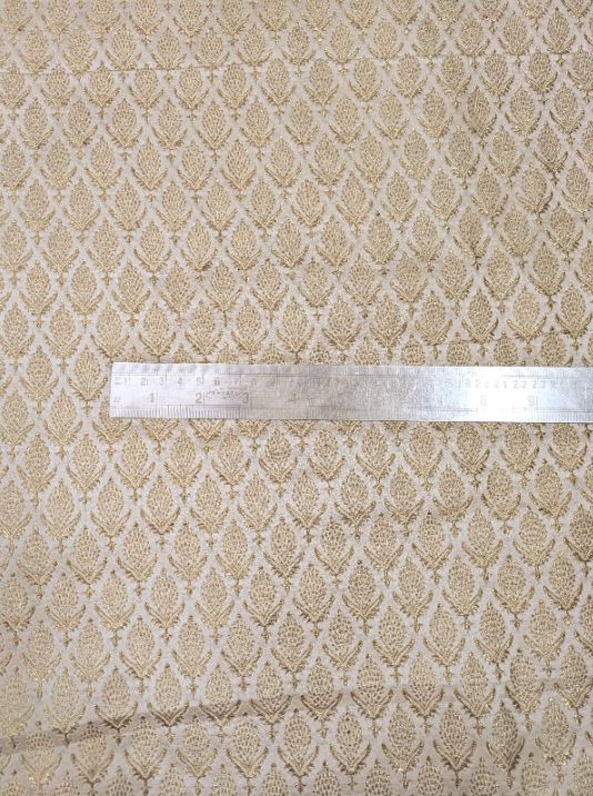 Brocade fabric White Gold Jacquard Damask Rayon Silk brocade Fabric Wedding Bridal High Grade Designer fabric by the yard Material NFAF98