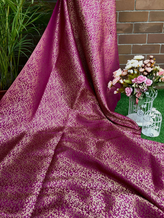 Indian Brocade Fabric Pink Gold Jacquard fabric Luxury Apparel Fabric Wedding Dress fabric Craft Fabric by the yard/meter - NFAF203