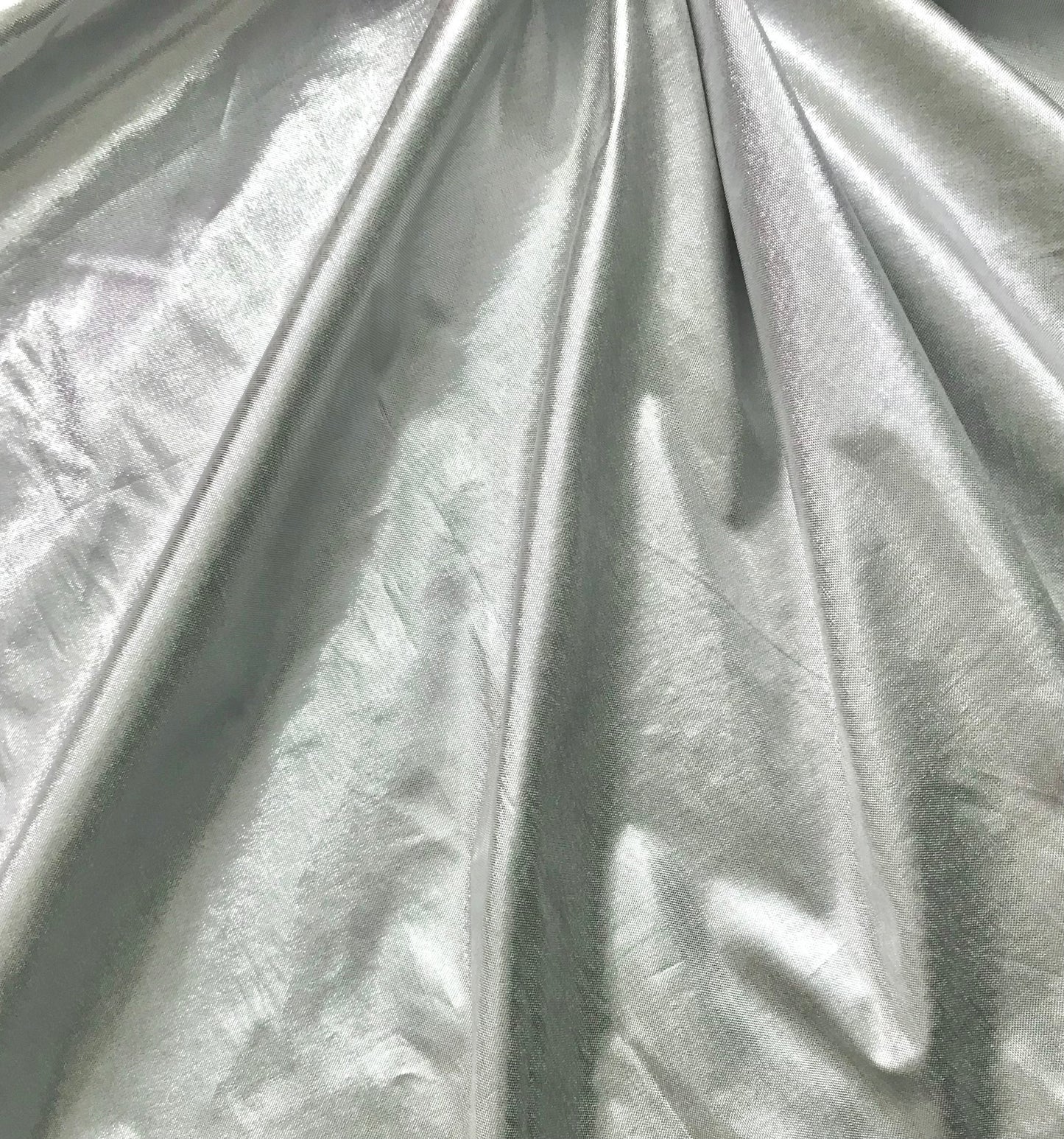 Silver Taffeta Fabric, Dress, Costume Apparel Fabric, Poly Silk Fabric , Multiple lengths will come in the continuous piece -TSF1068