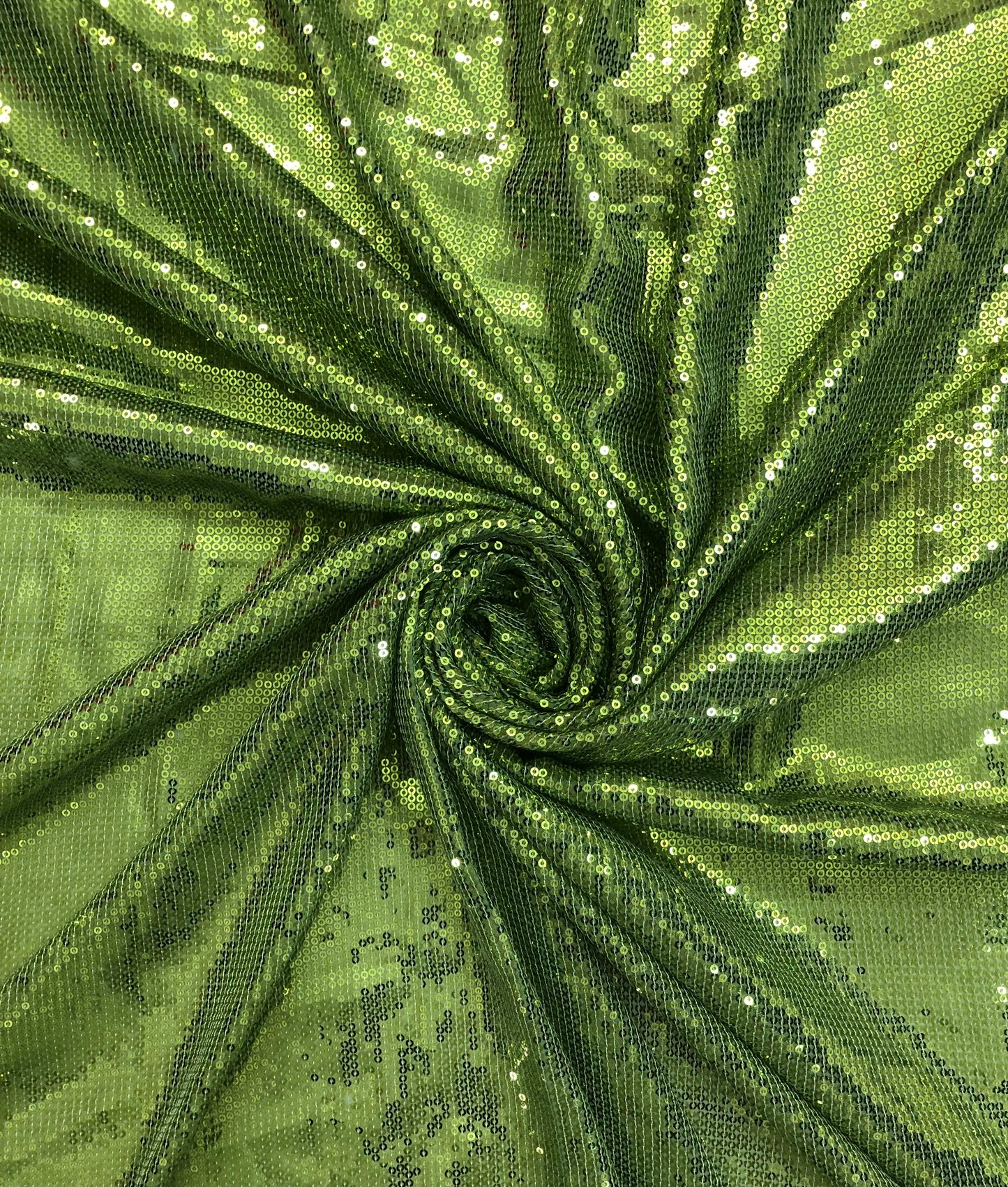 Green Sequin Georgette Fabric,  Sequin Embroidery Fabric, Multiple yardage will come in the Continuous length SQAF853