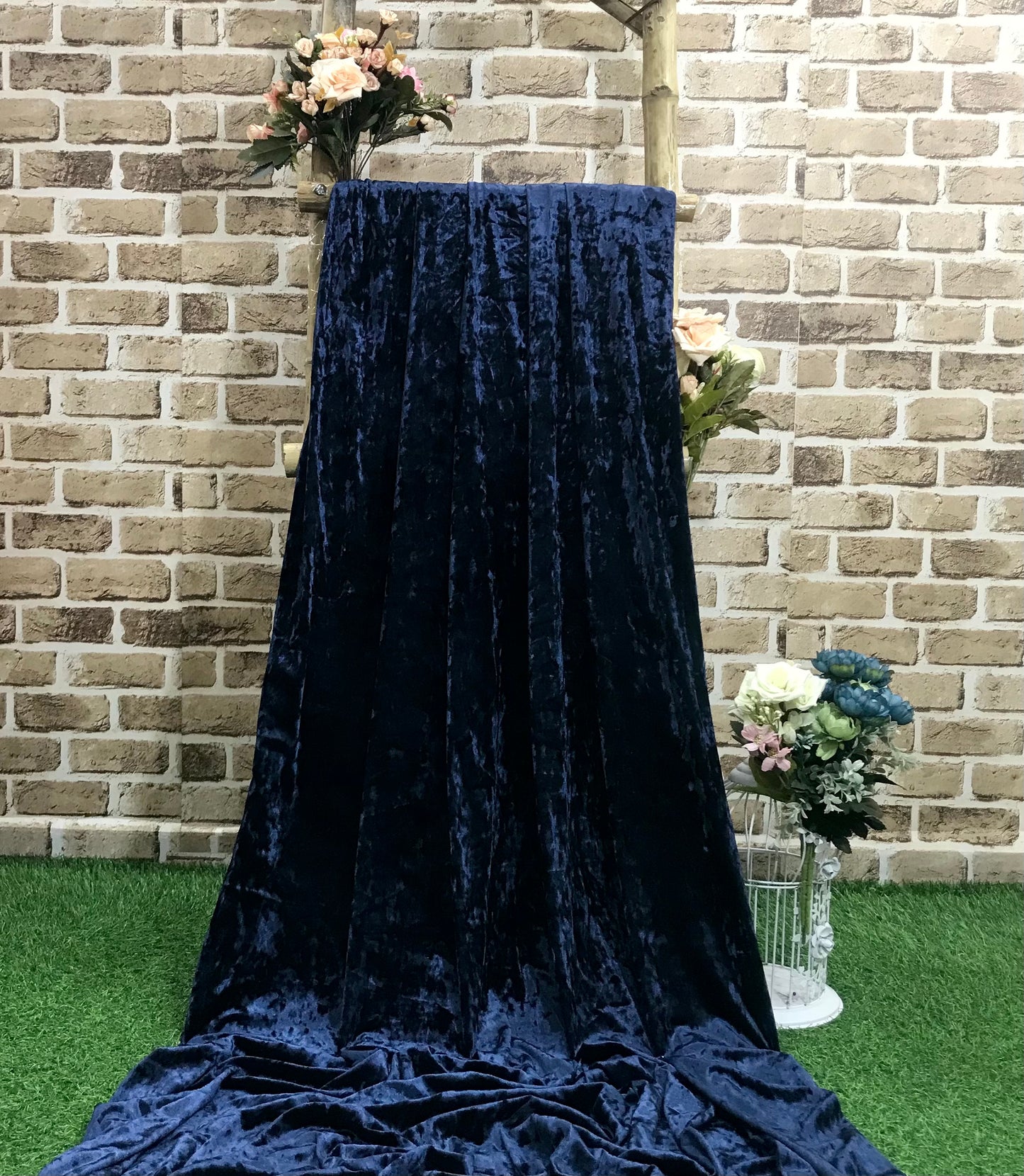 Velvet Stretch Fabric in Blue Color, Multiple lengths will come in the continuous piece - VLTF01