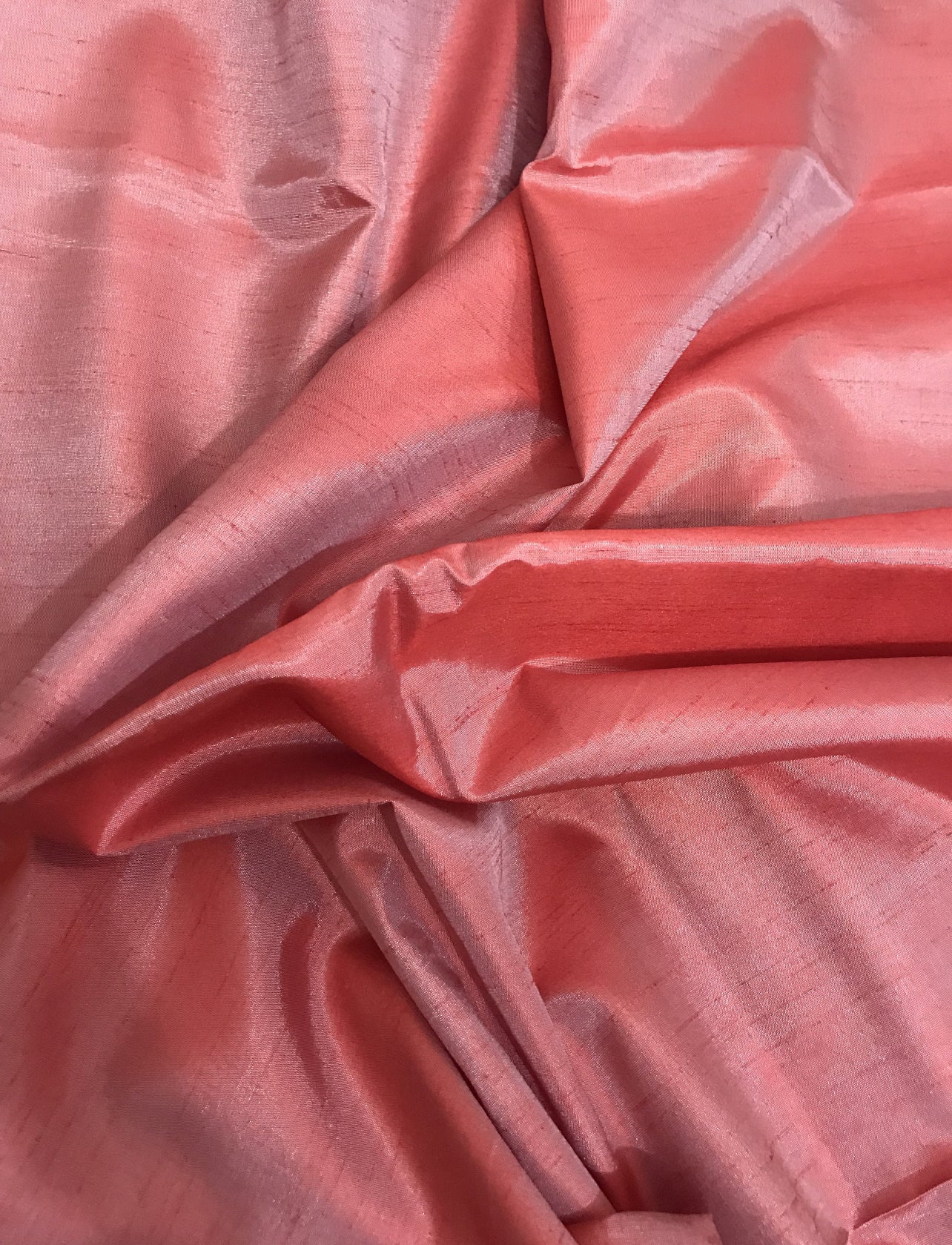 Salmon Poly Raw Silk Faux Dupion 100% Polyester Upholstery Fabric Bridal Craft Dress Quilting Material TSF43