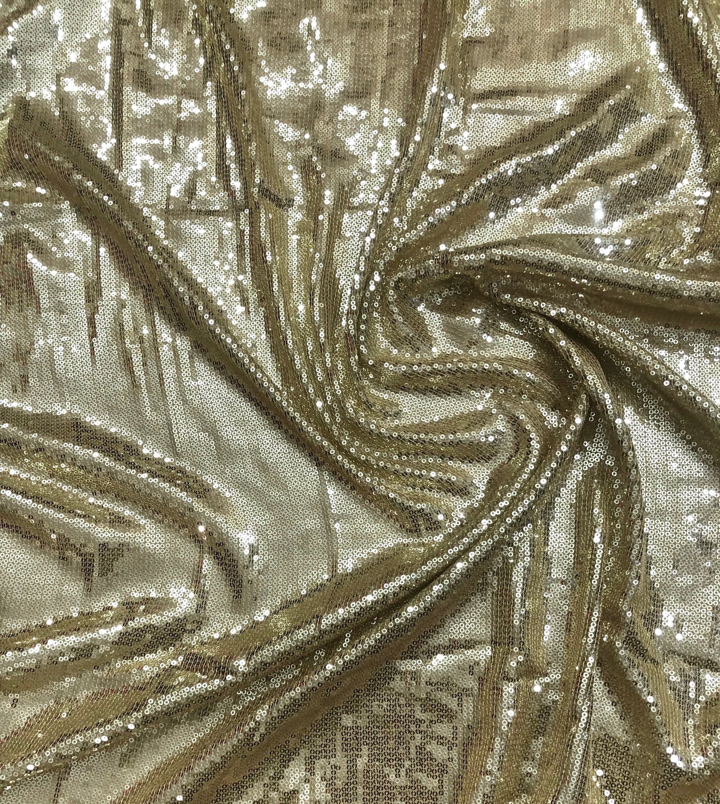 Light Gold Sequin Georgette Fabric,  Sequin Embroidery Fabric, Multiple lengths will come in the continuous piece - SQAF830