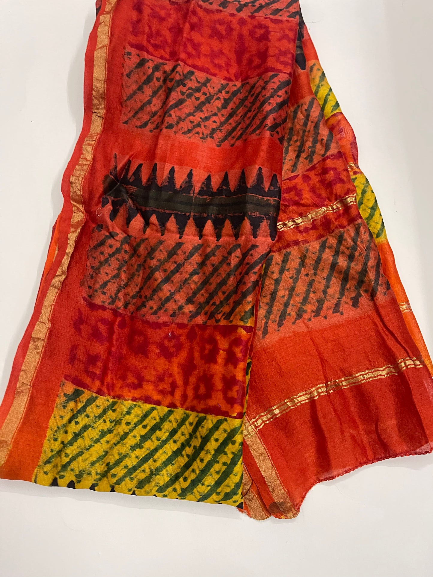 Handloom Scarf/dupatta,Cotton Silk Dupatta, block print Stole, Handmade Dupatta/Shawl, Indian Rajasthani Print DP77