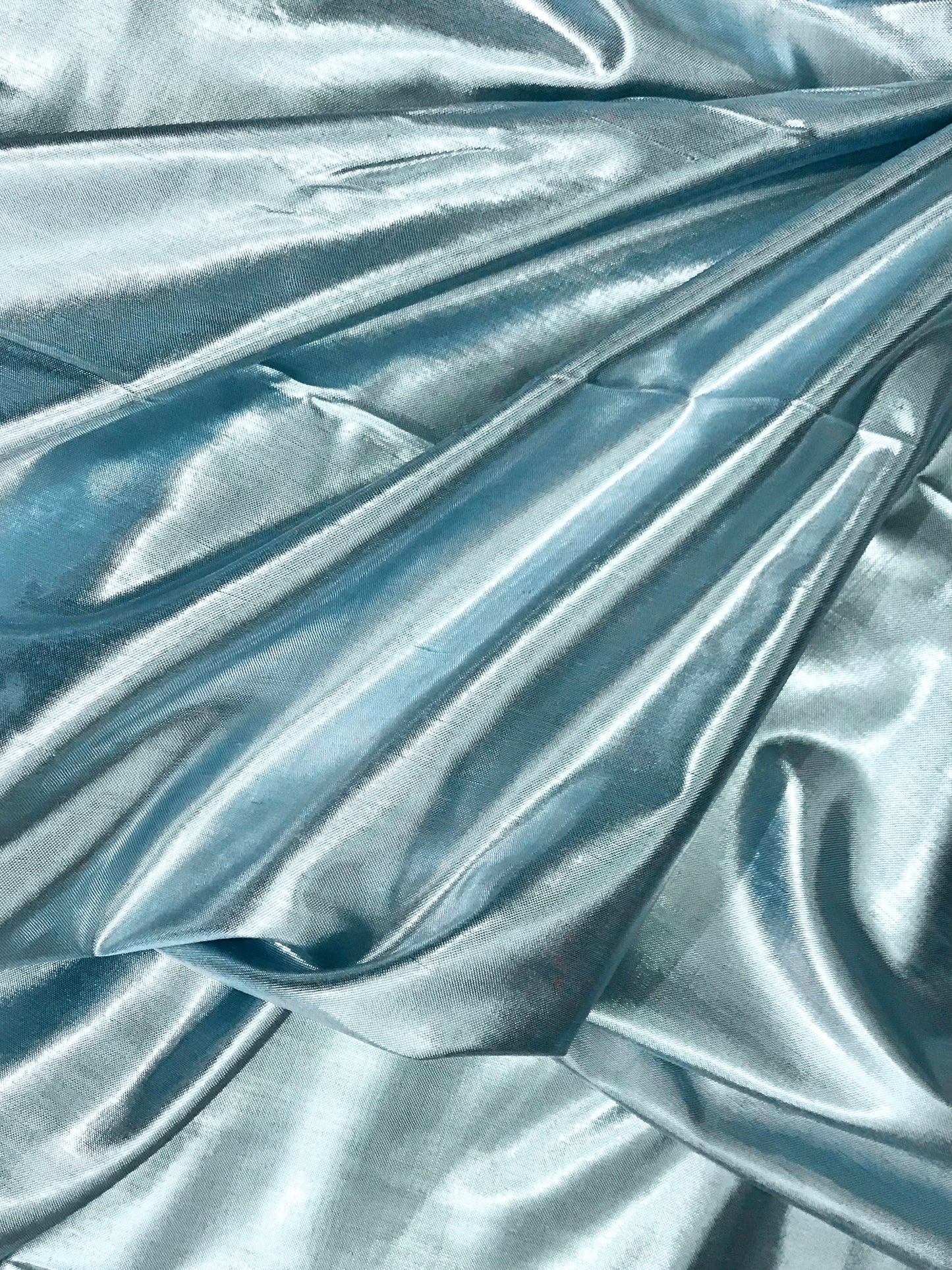 Silver Ice Blue Taffeta Fabric, Dress, Apparel Fabric, Poly Silk fabric ,Multiple lengths will come in the continuous piece - TSF1067