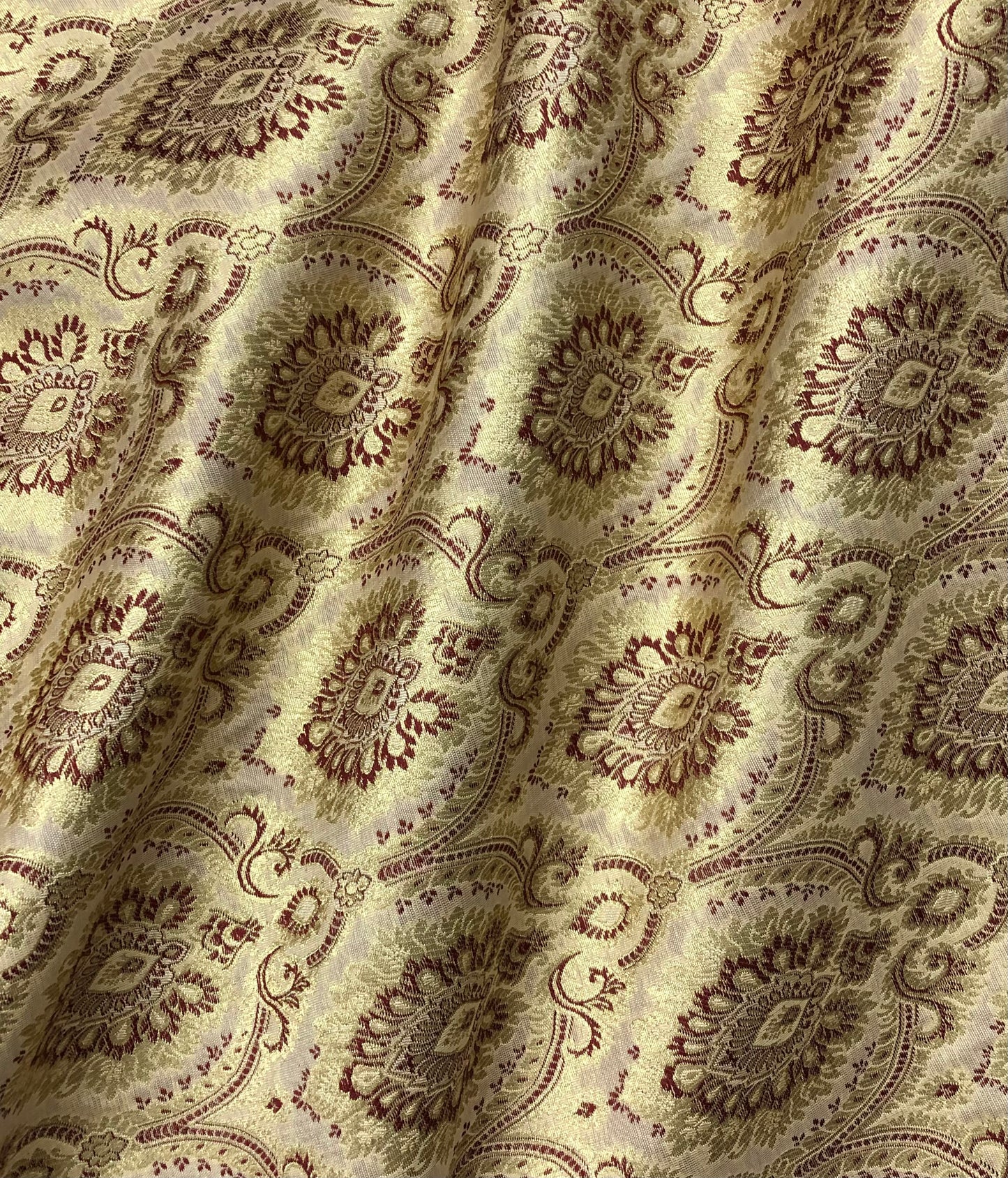 Banarasi Brocade fabric Beige and Gold Fabric, Wedding Brocade Fabric, Fabric Multiple yardage will come in the continuous length NF860