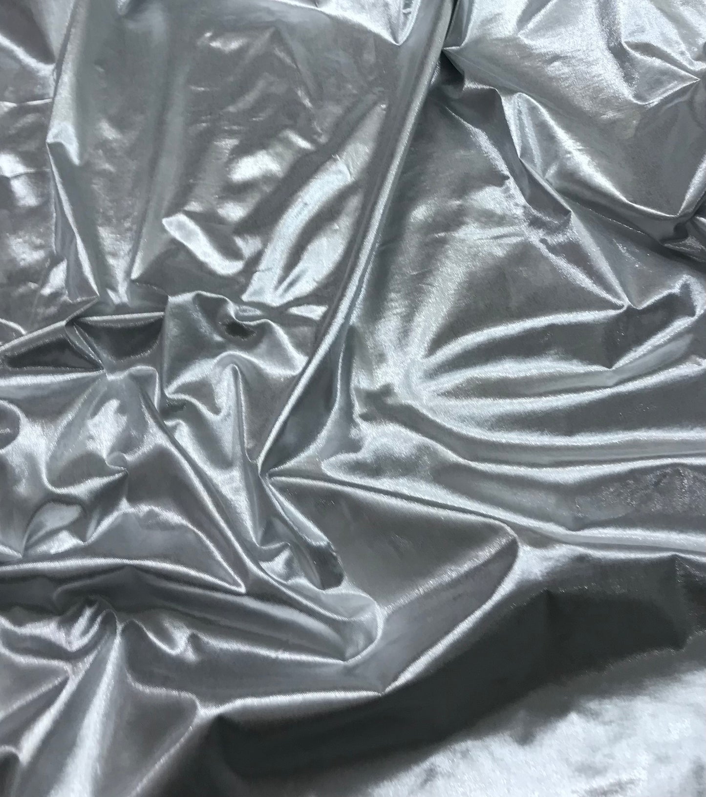 Silver Taffeta Fabric, Dress, Costume Apparel Fabric, Poly Silk Fabric , Multiple lengths will come in the continuous piece -TSF1068