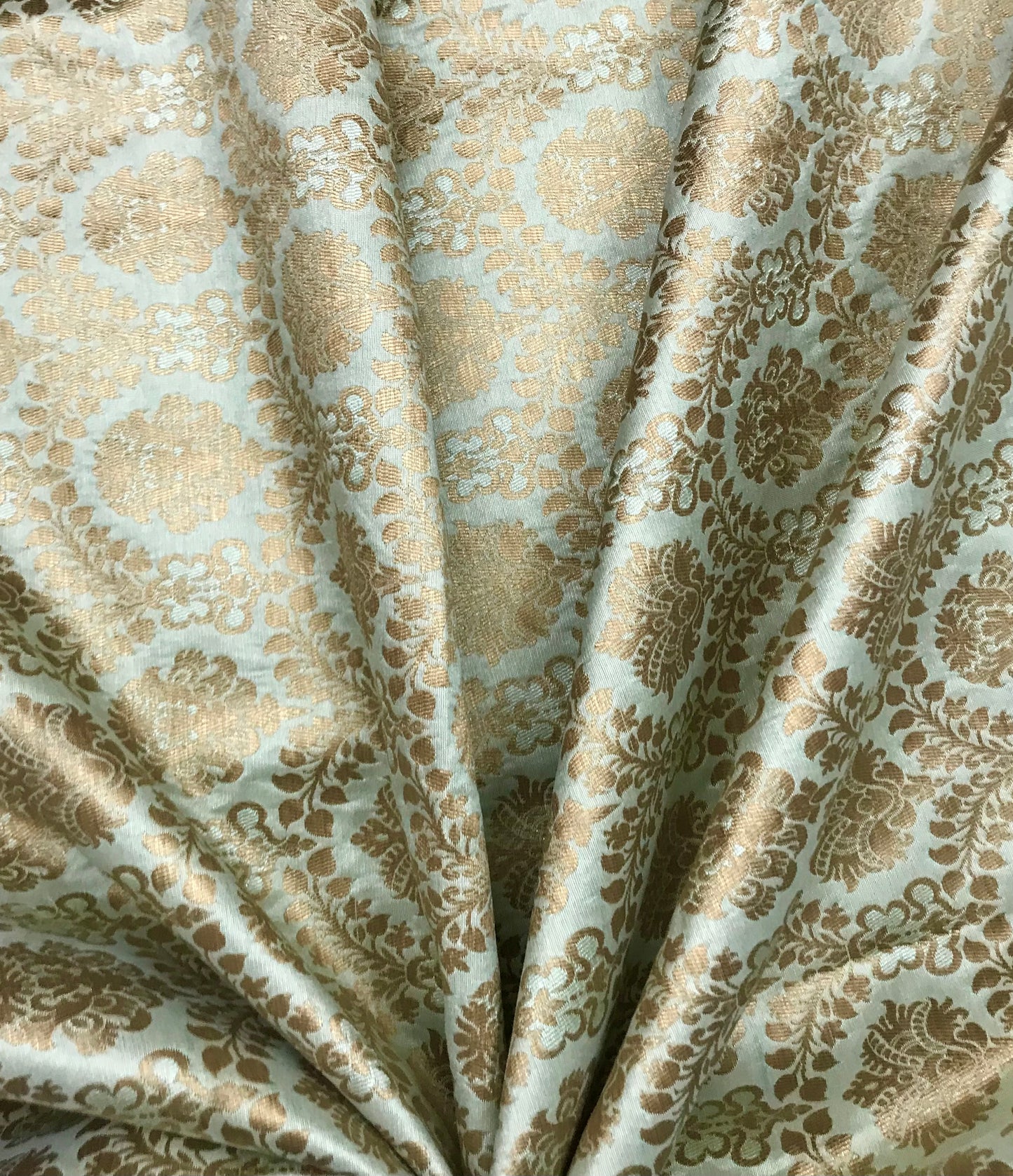 Banarasi Brocade fabric Green and Gold Fabric, Wedding Brocade Fabric, Fabric Multiple yardage will come in the continuous length NF844