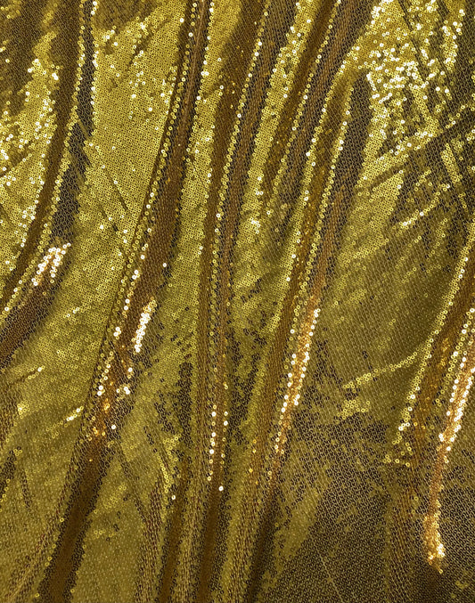 Gold Sequin Georgette Fabric,  Sequin Embroidery Fabric, Multiple yardage will come in the Continuous length SQAF832