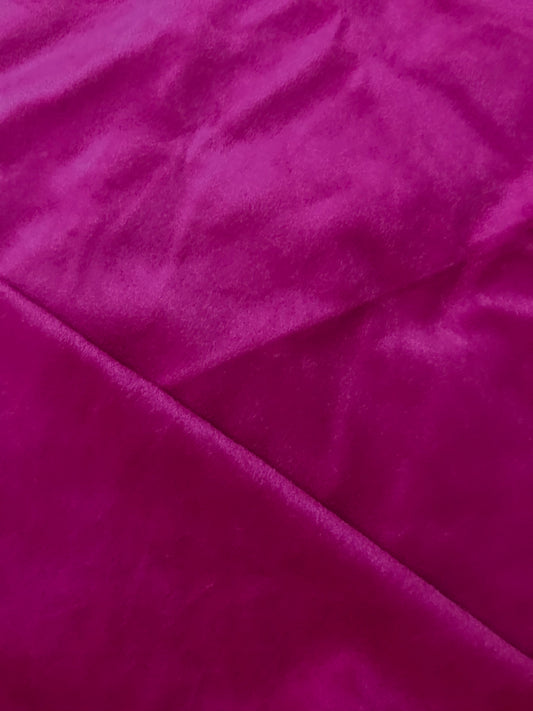 Micro Velvet non stretch Fabric in Purplish Hot Pink color, Multiple lengths will come in the continuous piece - MCVF01