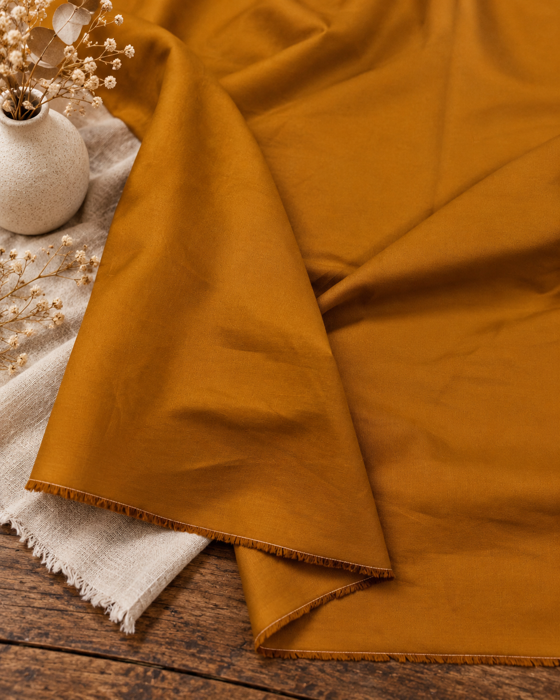 100% Pure Orange Cotton Fabric by the Yard/ Metre, Soft Woven Cotton Fabric for Dresses, Clothing, Upholstery, Bedding,DIY Sewing and Crafts- COTF41