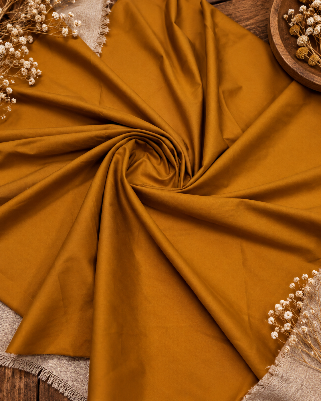 100% Pure Orange Cotton Fabric by the Yard/ Metre, Soft Woven Cotton Fabric for Dresses, Clothing, Upholstery, Bedding,DIY Sewing and Crafts- COTF41