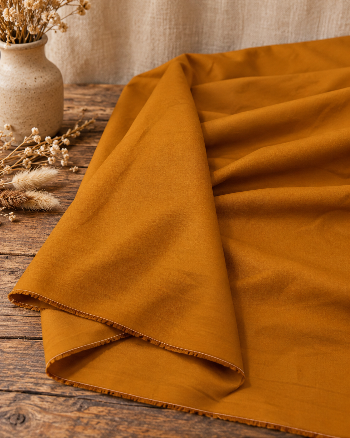 100% Pure Orange Cotton Fabric by the Yard/ Metre, Soft Woven Cotton Fabric for Dresses, Clothing, Upholstery, Bedding,DIY Sewing and Crafts- COTF41