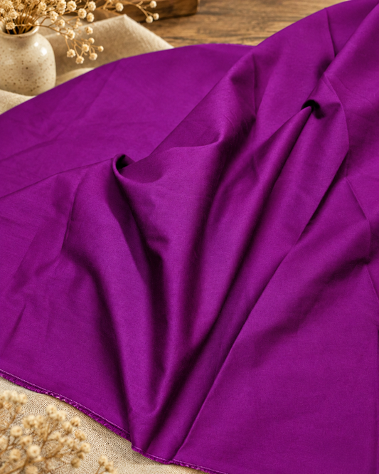 Pure Cotton fabric in Purple Color, Multiple lengths will come in the continuous piece - COTF43
