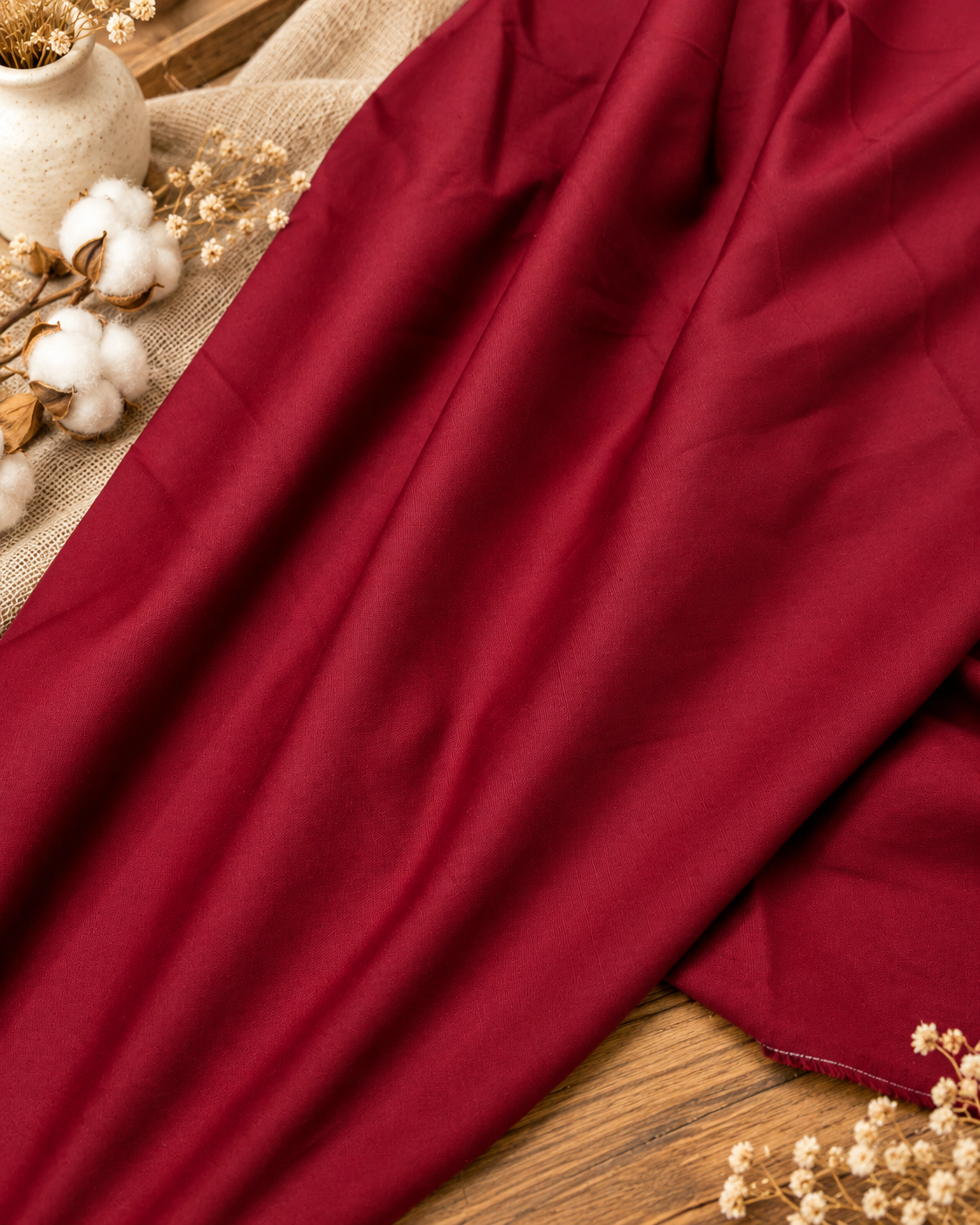 100% Pure Burgundy Cotton Fabric by the Meter, Soft Breathable Cotton for Dressmaking,Bedding,Home textile Cotton,Sewing, Crafts,DIY project- COTF47