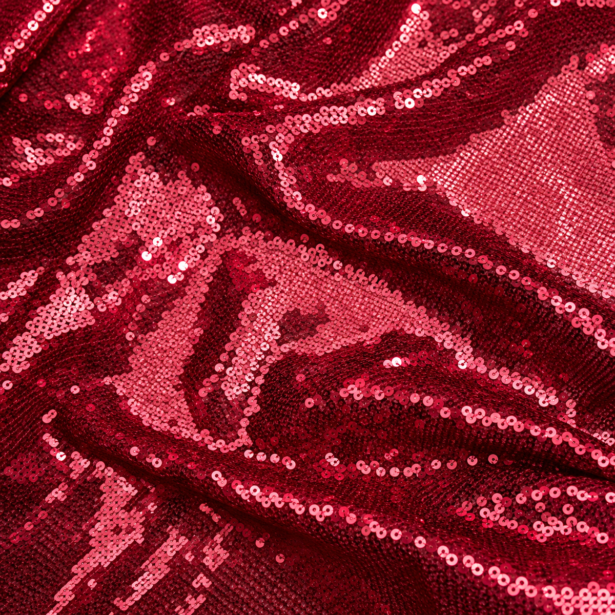 Red embroidered fabric, Georgette sequin fabric, Haute couture, Couture fashion, Fabric store, Royal fabric, Wedding dress, Bridesmaid dress - SQAF27