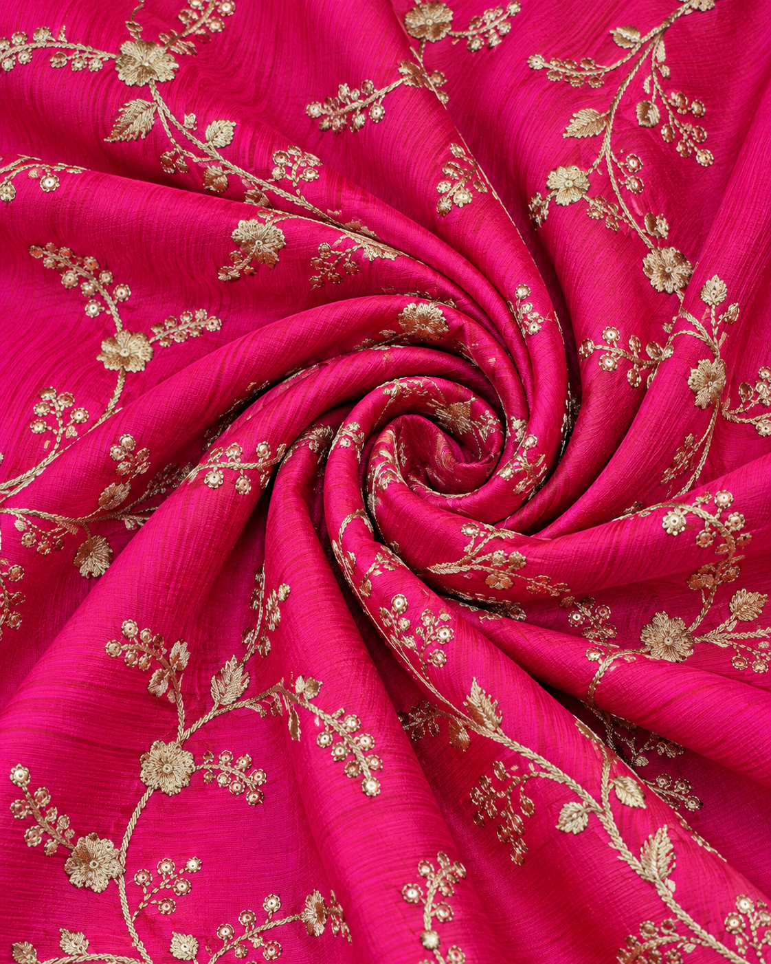 Embroidered fabric Hot Pink Gold Embroidery dress Fabric Bridal Dress Luxury Wedding Veil Indian Lehenga fabric upholstrey fabric by the yard NFAF01
