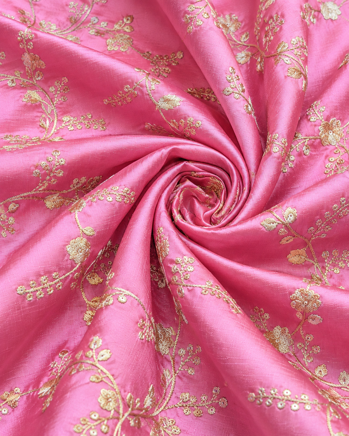 Pink and gold embroidered fabric, Wedding dress, Bridesmaid dress, Indian fabric, Luxury fabric, Haute couture, Fashion fabric - NFAF550