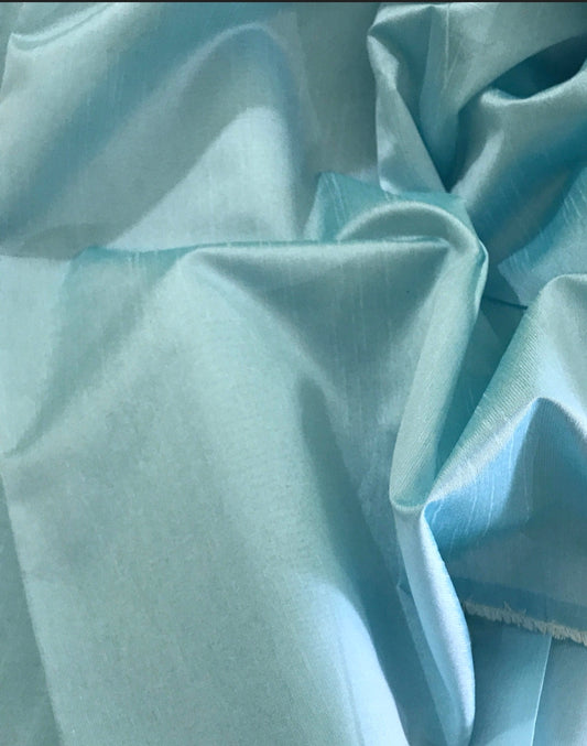 Aqua Poly Raw Silk Faux Dupion 100% Polyester Upholstery Fabric Bridal Craft Dress Quilting Material TSF44