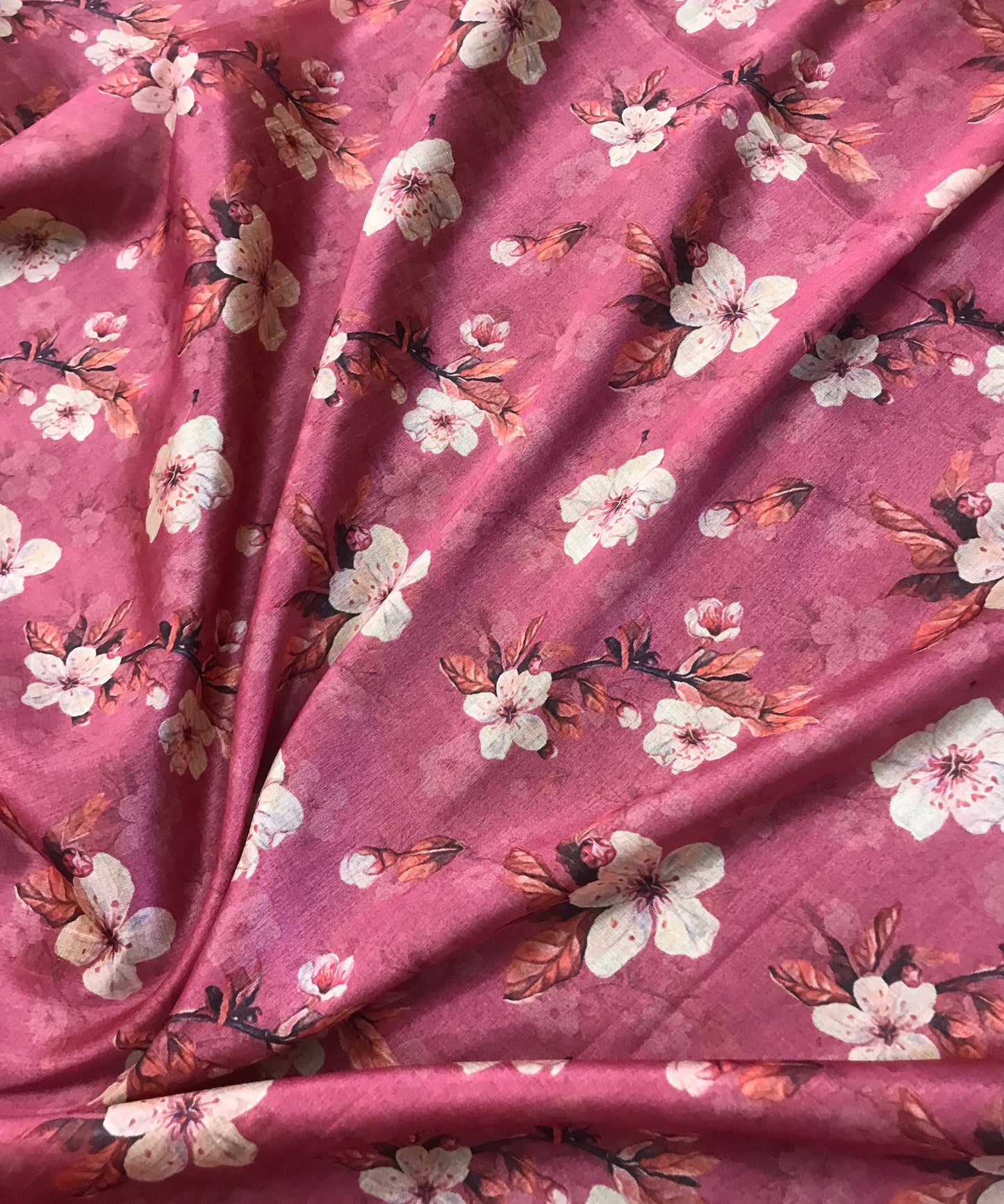 Pink Viscose Tussar Silk fabric, Dress Apparel Fabric, Indian Wedding Fabric, Multiple lengths will come in the continuous piece - NF804