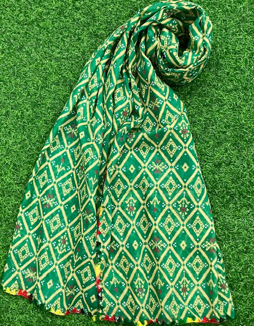 Green Jaipuri print Dupatta ,Indian Cotton Scarf, Drape, Shawl, Veil, Bridesmaids gift, Gift for her, Best gift ideas DP02