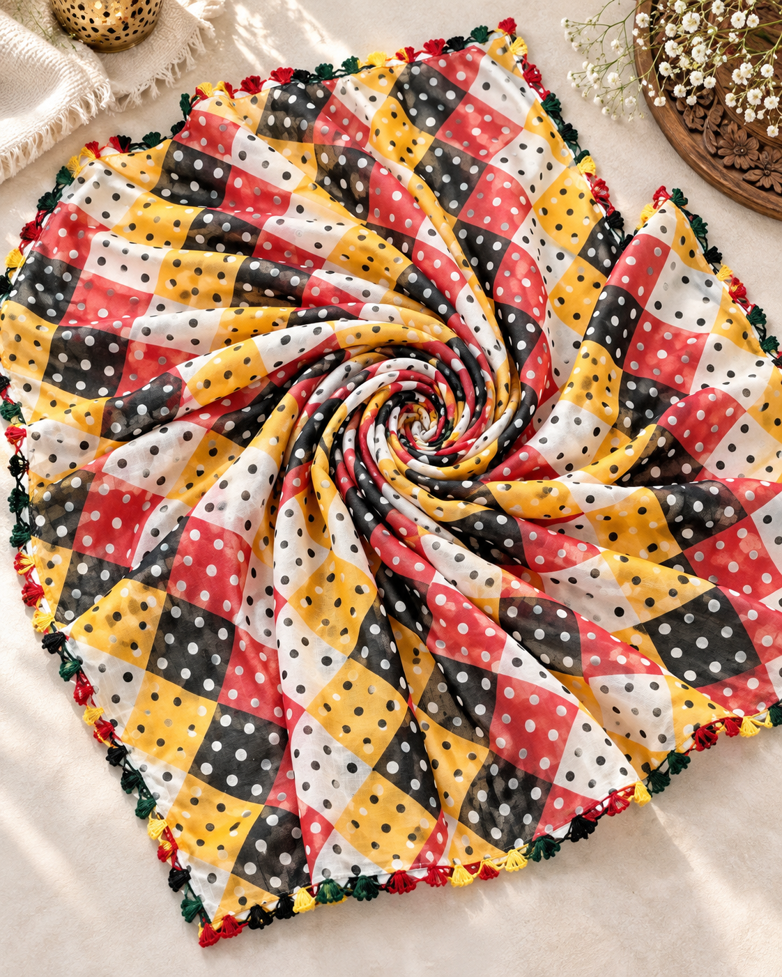 Multi Jaipuri Print Dupatta ,Indian Cotton Scarf, Drape, Shawl, Veil, Bridesmaids gift, Gift for her, Best gift ideas DP1005