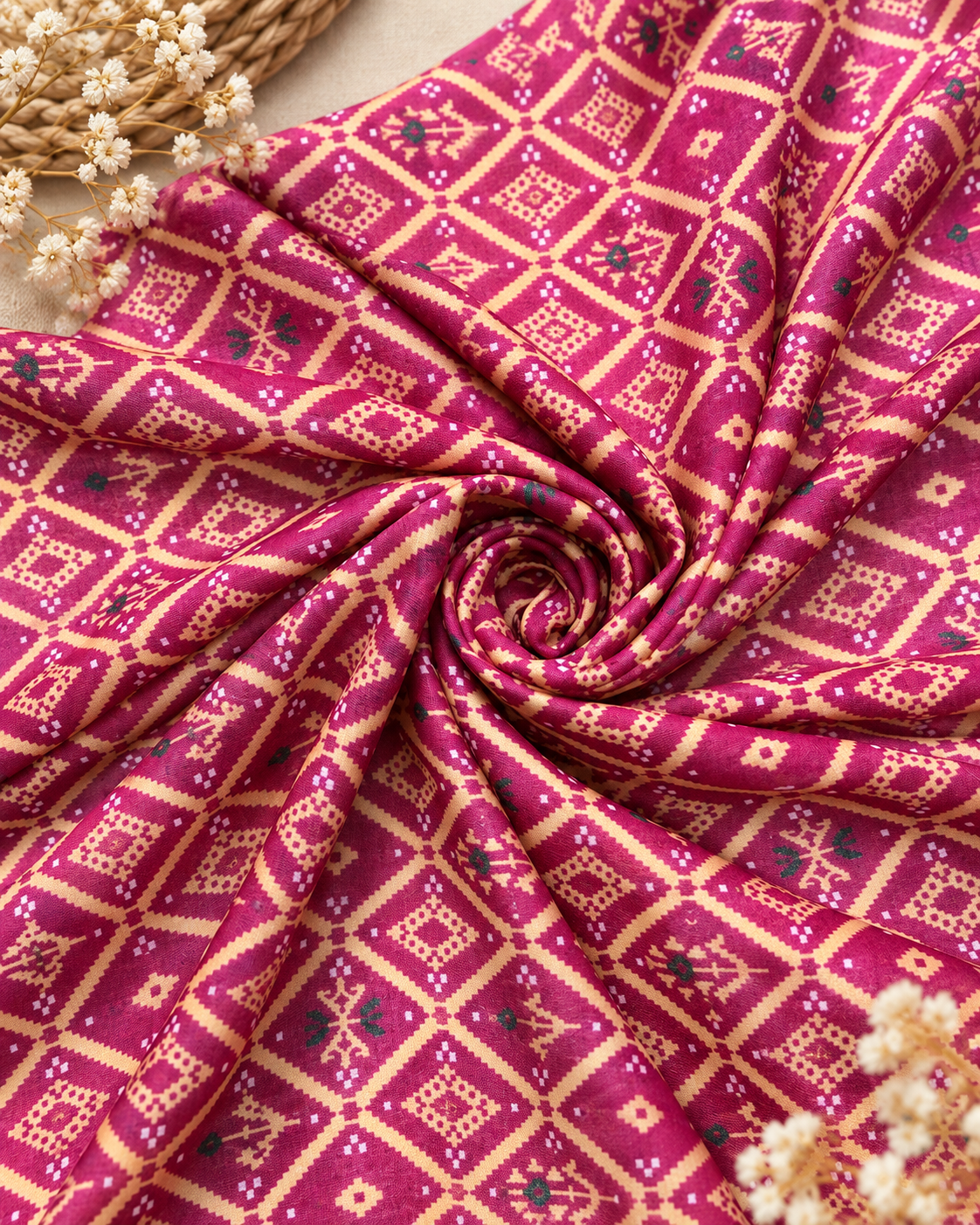Pink print Dupatta ,Indian Cotton Scarf, Drape, Shawl, Veil, Bridesmaids gift, Gift for her, Best gift ideas DP33