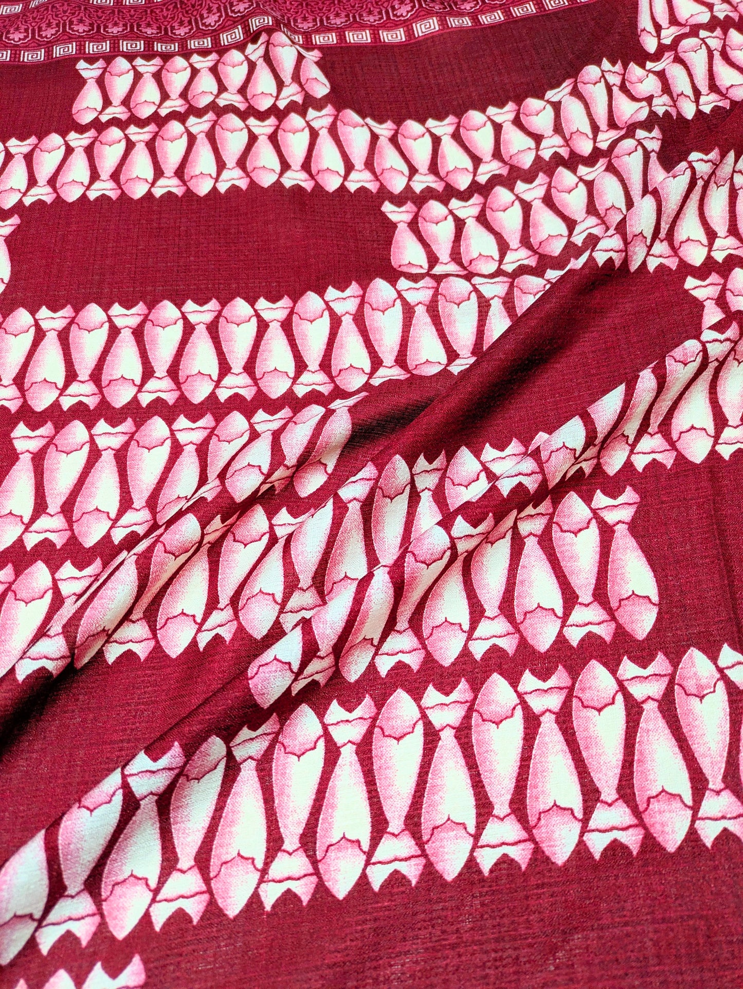 Handloom Khadi Art Silk Scarf, Block Print Vegetable Dyed Stole, Handmade Dupatta, Indian Khadi silk DP41