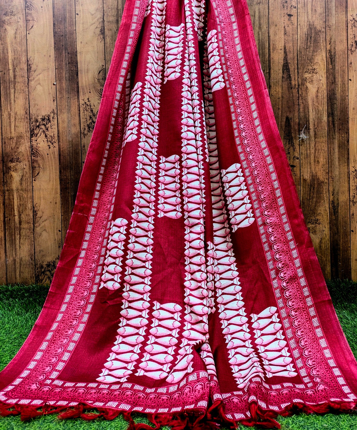 Handloom Khadi Art Silk Scarf, Block Print Vegetable Dyed Stole, Handmade Dupatta, Indian Khadi silk DP41