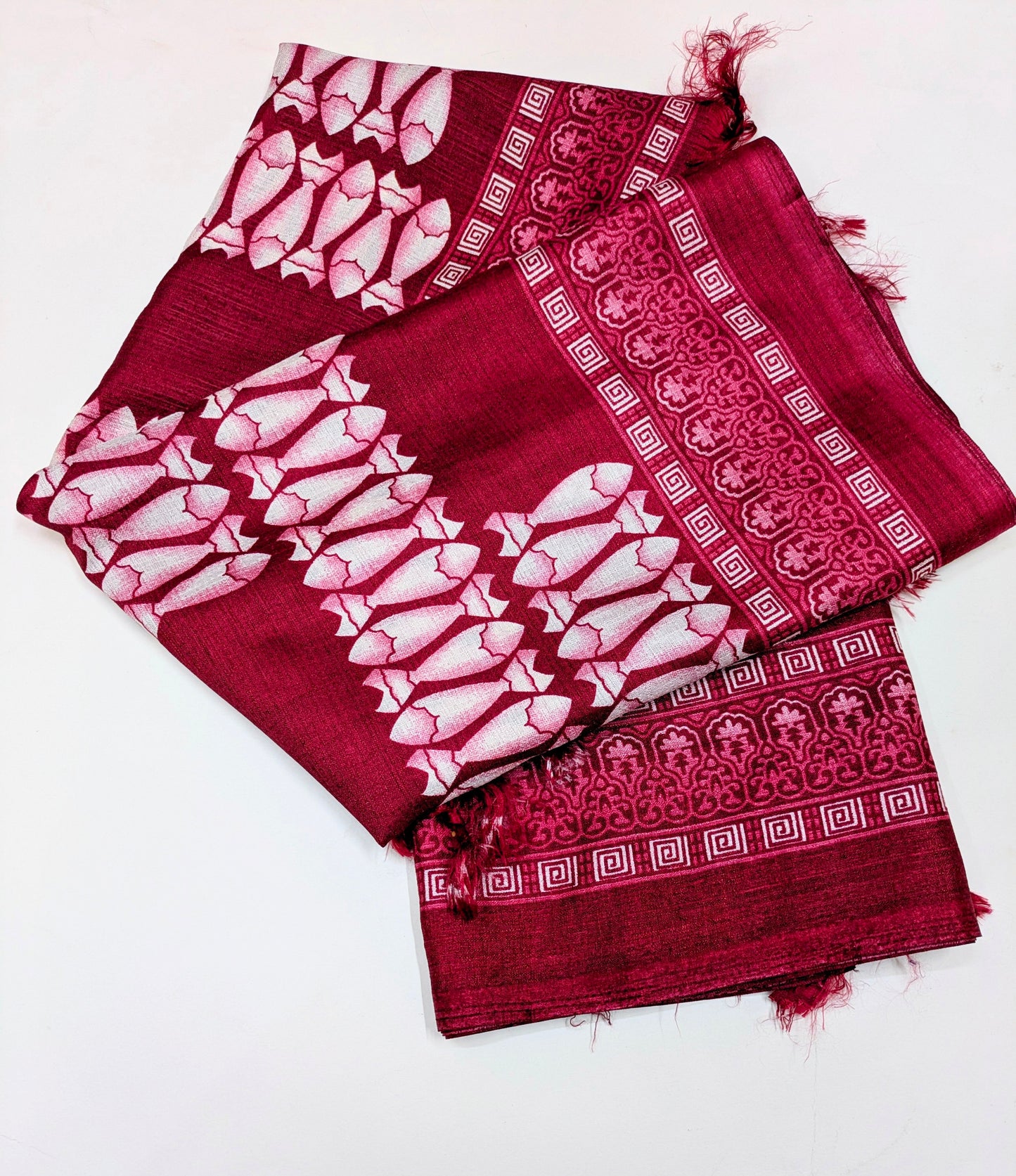 Handloom Khadi Art Silk Scarf, Block Print Vegetable Dyed Stole, Handmade Dupatta, Indian Khadi silk DP41