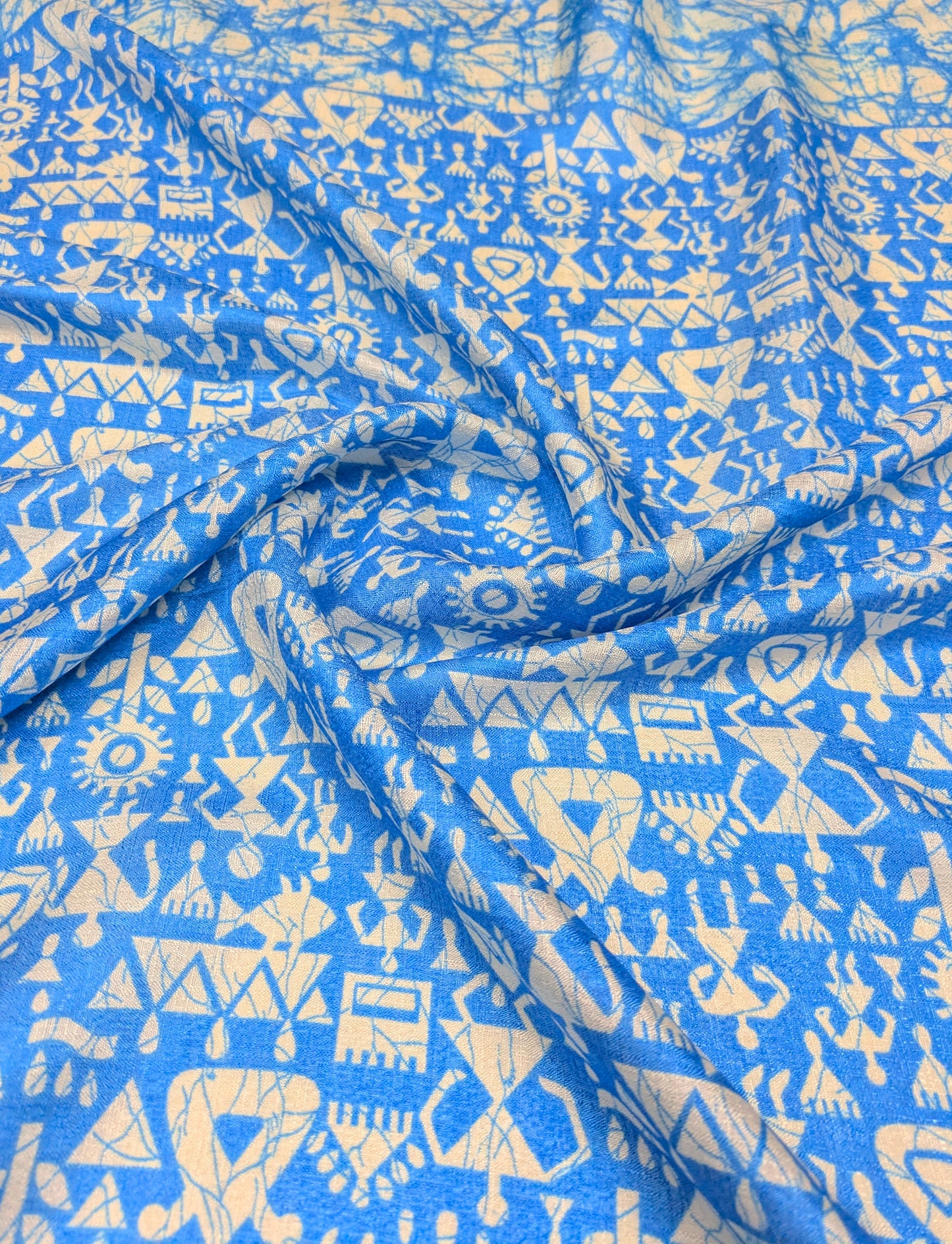 Blue and White Ikat Weave Dupatta for Women, Viscose Silk Stole, Chunni, Scarf, Shawl, Abaya, Ethnic dress, Christmas Gifts DP914