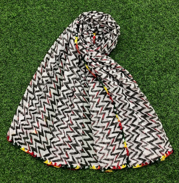 Black and white print Dupatta ,Indian Cotton Scarf, Drape, Shawl, Veil, Bridesmaids gift, Gift for her, Best gift ideas DP970