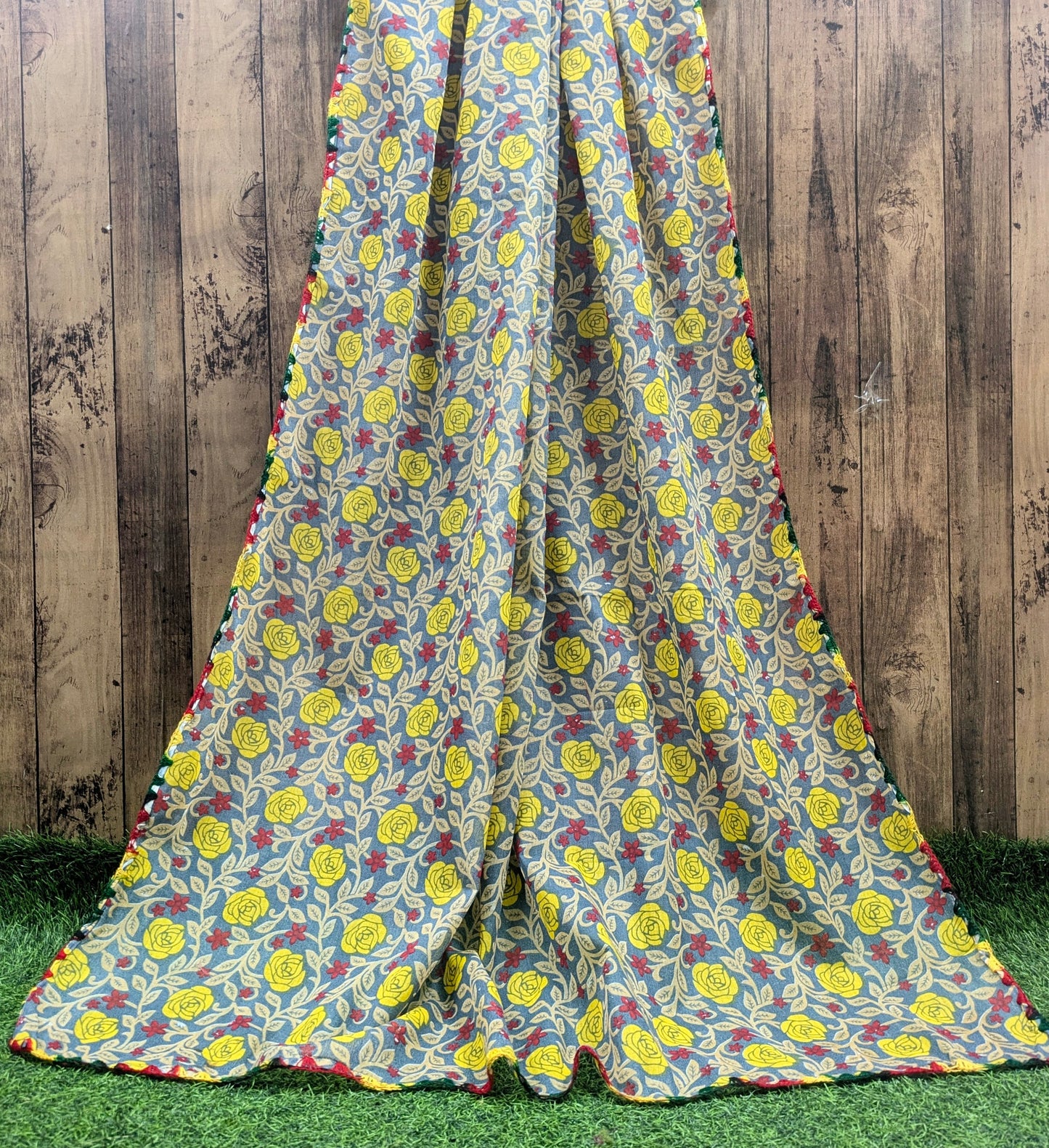 Indian Jaipuri Print Dupatta in Gray color ,Cotton Scarf, Drape, Shawl, Veil, Gift for her, Best gift ideas - DP991