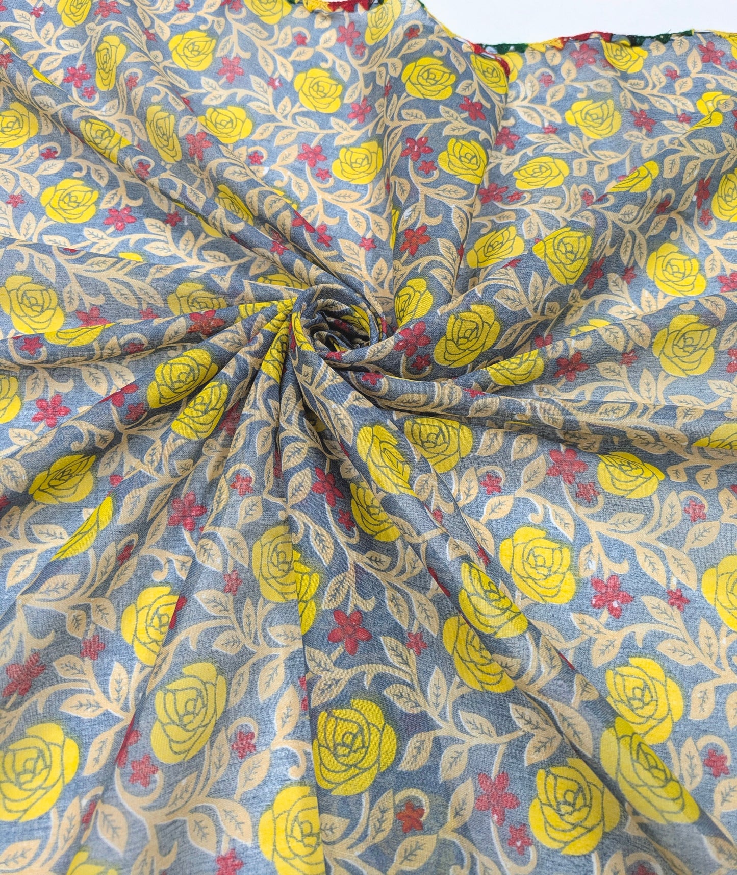 Indian Jaipuri Print Dupatta in Gray color ,Cotton Scarf, Drape, Shawl, Veil, Gift for her, Best gift ideas - DP991
